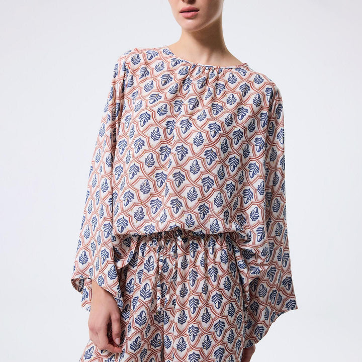 Geometric Leaf Blouse
