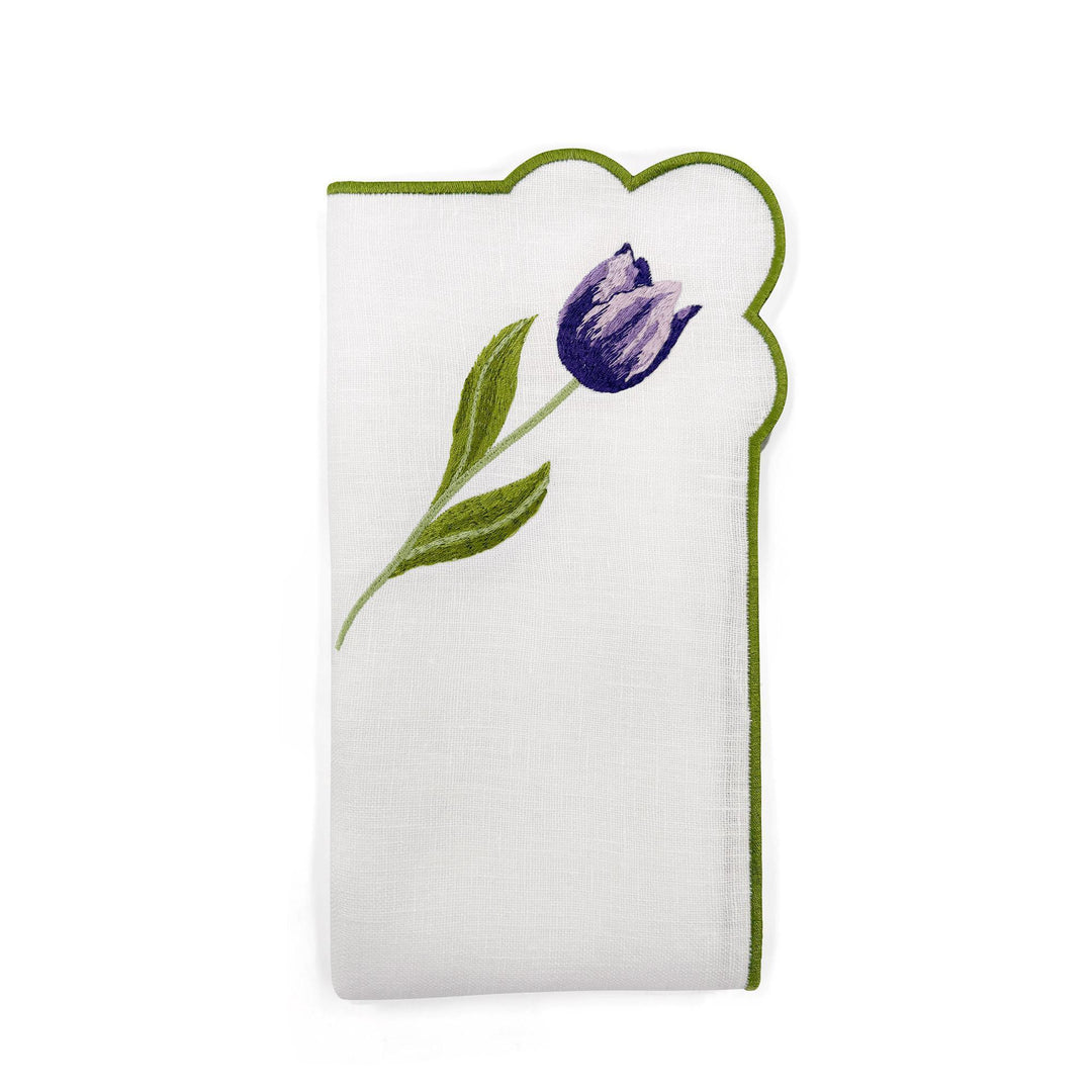 Seferî Embroidered Napkin - Tulip Garden - Set of 4