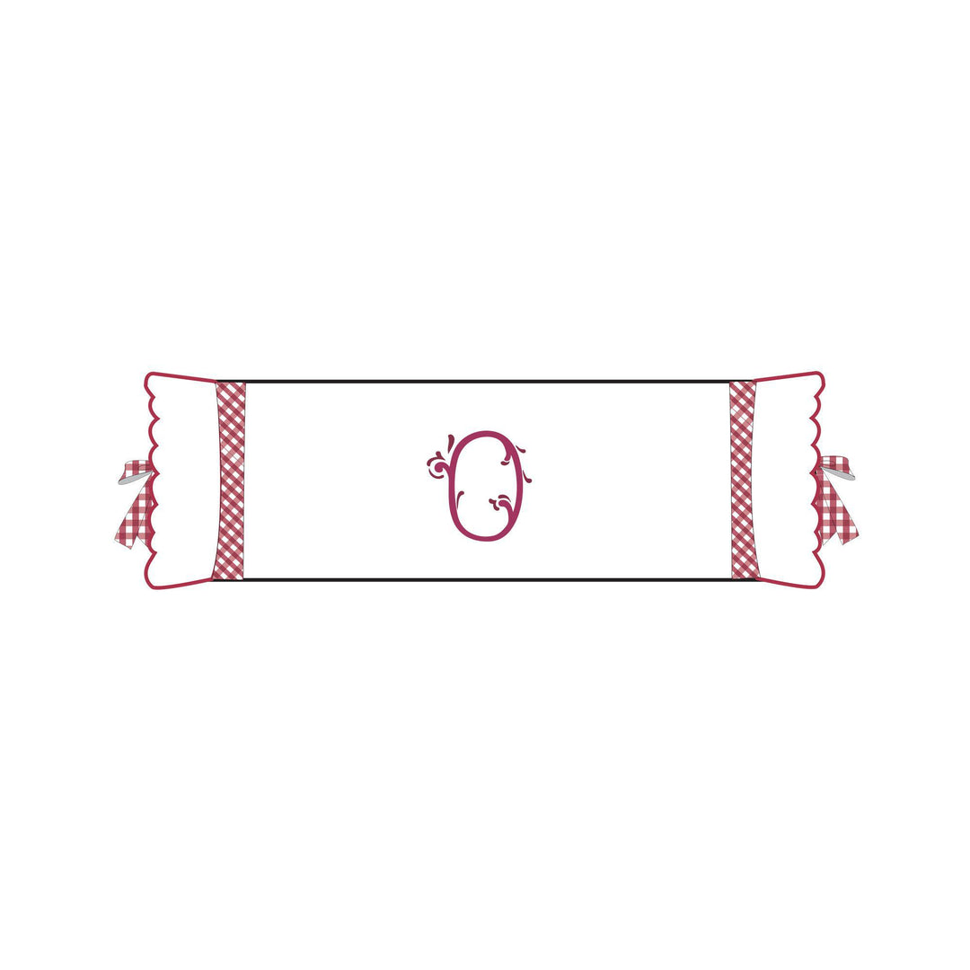 Seferî Flower Garden Bolster Cushion Cover with Monogram Embroidery - Pink