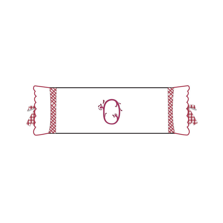 Seferî Flower Garden Bolster Cushion Cover with Monogram Embroidery - Pink