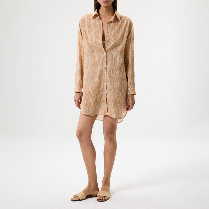 Shoreline Shirt Dress - Brown