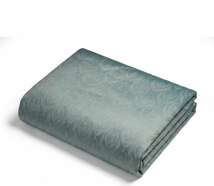 Lumina Jacquard Bed Cover With Fringe - Forest Green