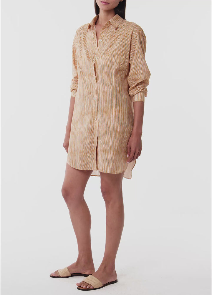 Shoreline Shirt Dress - Brown