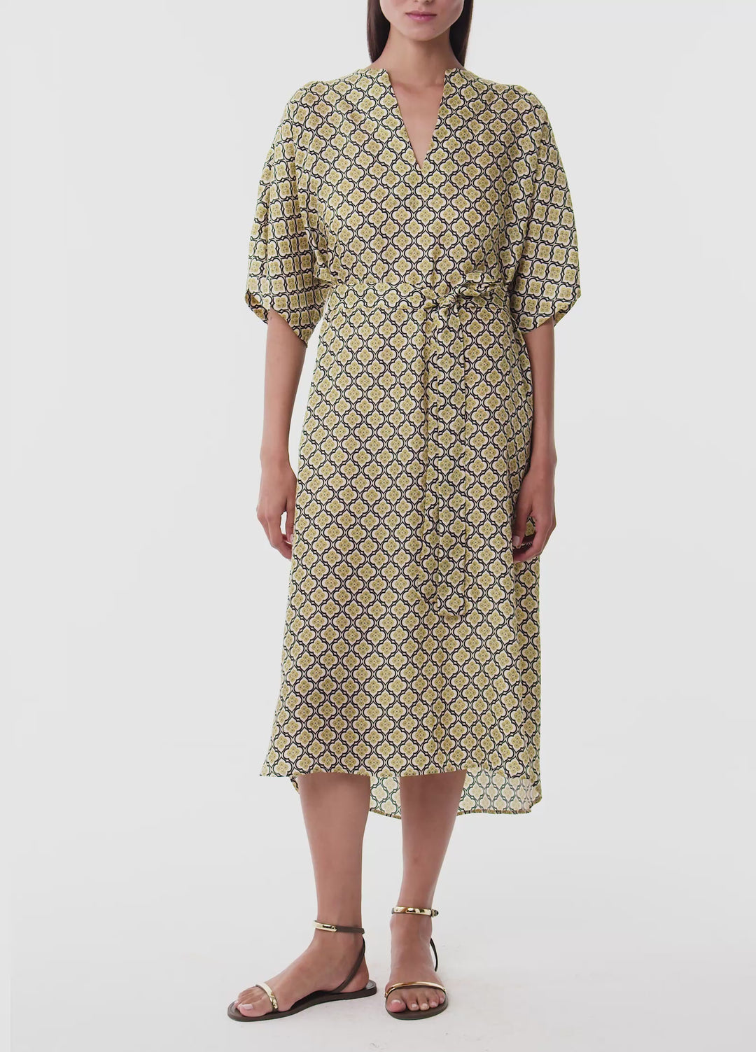 Lotus Garden Midi Dress - Green