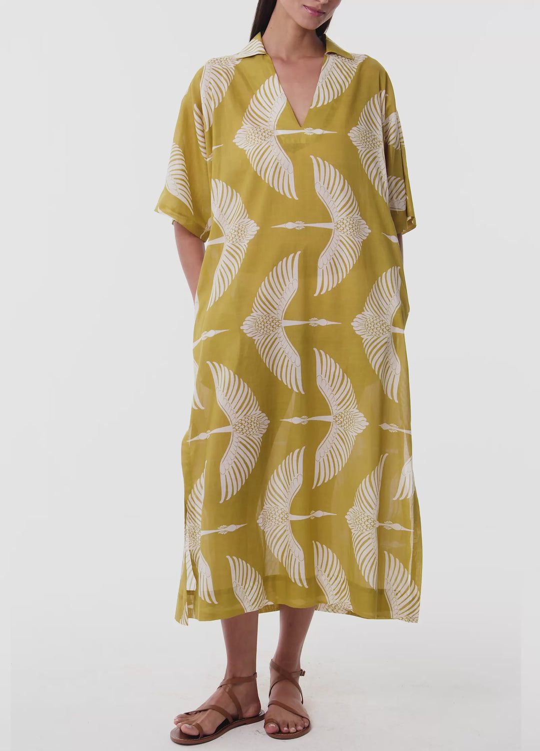 Wings Midi Kaftan - Green