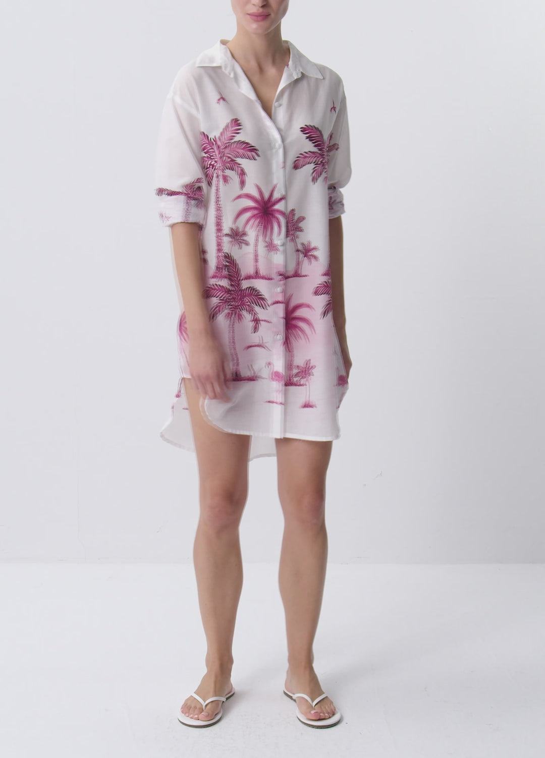 Anka Island Shirt Dress - Burgundy