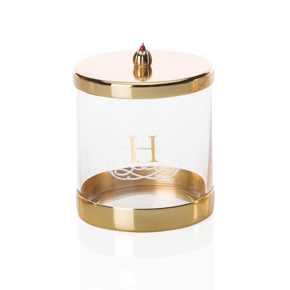 H Damask Jar - Gold