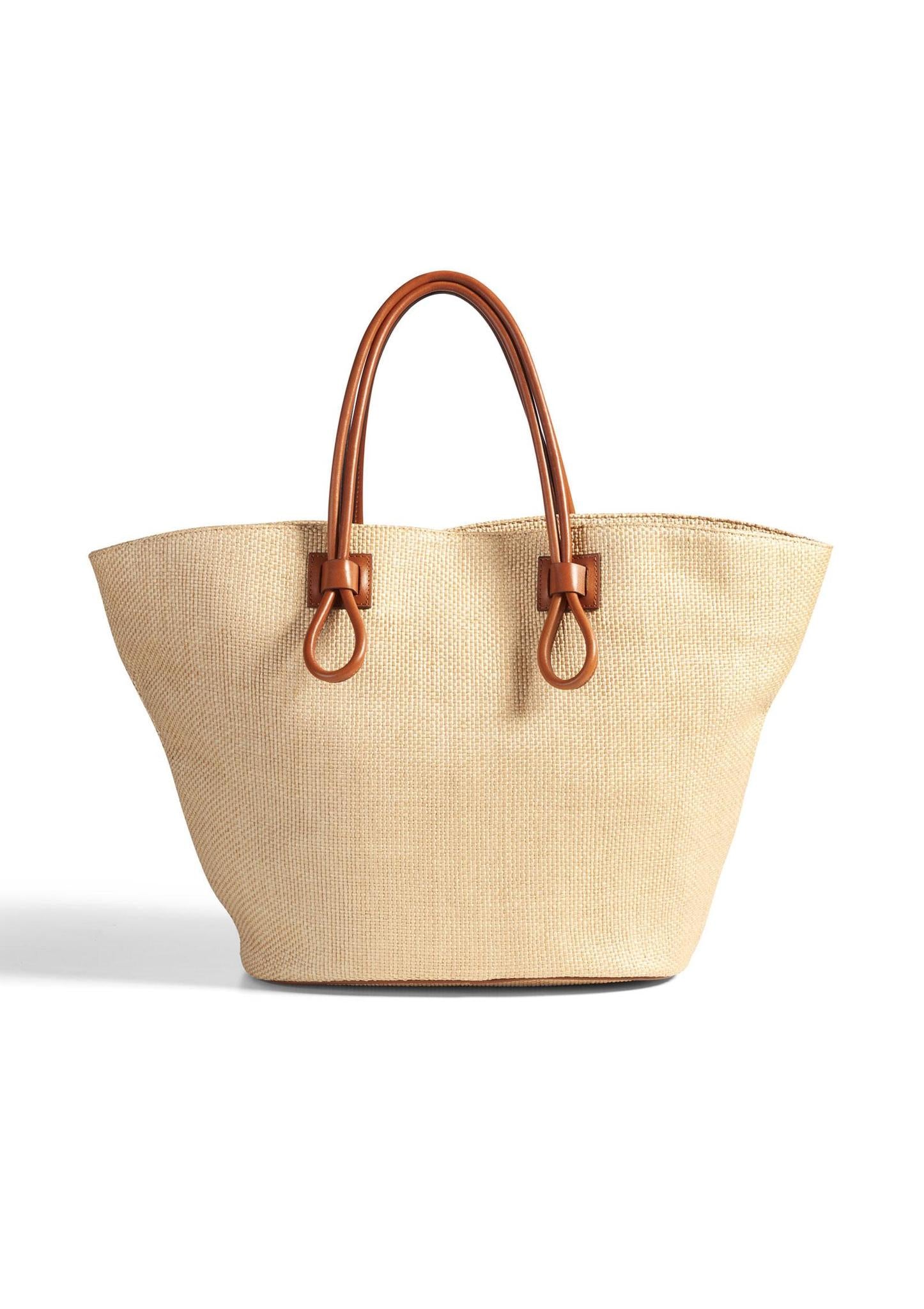 Leather beach bag best sale