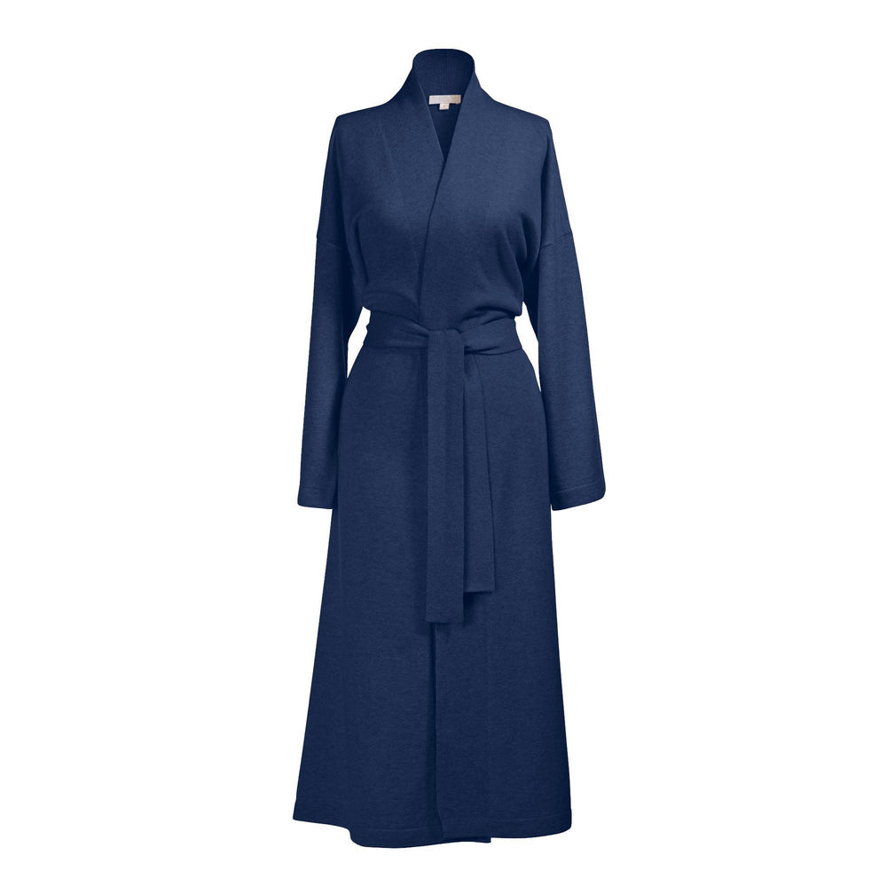 Long Cashmere Robe Dark Blue