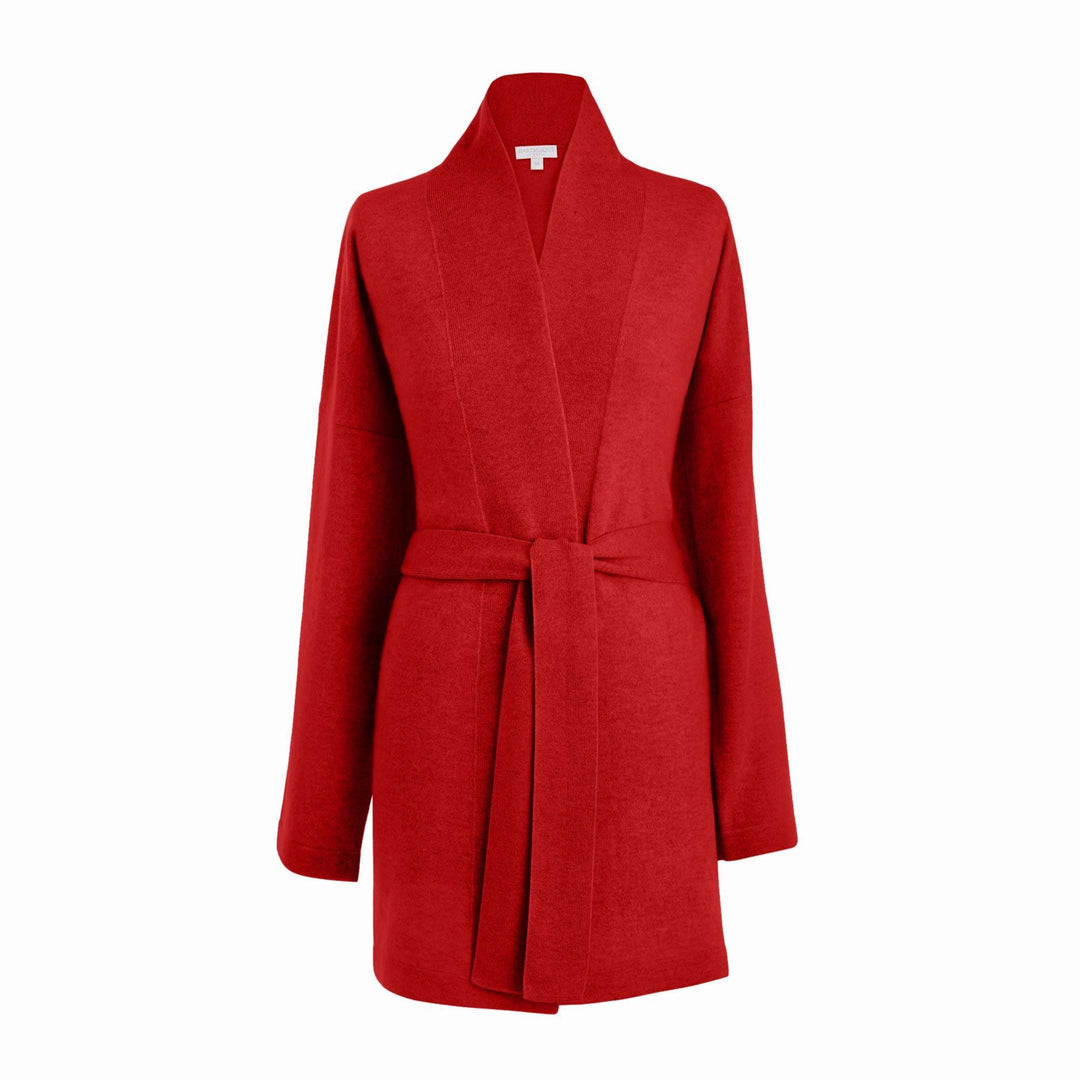 Short Cashmere Robe Red